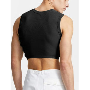 Summer Muscle Stringer Fitness Running Men Sleeveless T Shirt Custom Logo Tight Ribbed Gym Vest Mens Cotton Blank - Product Image 5