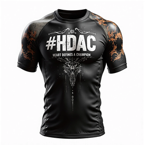 Secado rápido Premium personalizado BJJ Rash Guards Impresión digital de alta calidad Estiramiento Transpirable Durable Anti UV Ropa de entrenamiento - Product Image 1