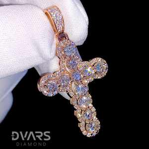 Iced VVS Moissanite <b>Cross</b> Charm <b>Pendant</b> Unique Charms Design 925 Sterling <b>Silver</b> Luxury Certified Hip Hop Religious <b>Pendant</b> - Product Image 6