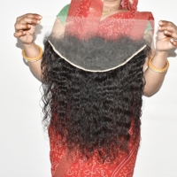 Extensions de cheveux humains 13*6 HD Frontal Machine Double Weft Indian Remy 100% naturelles, non traitées, sans tissage, à clipser/à tisser