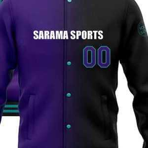 Veste universitaire brodée avec logo personnalisé pour hommes, veste en laine unisexe pour la rue, le printemps, l'automne, l'université, l'extérieur, manches en PU - Product Image 3