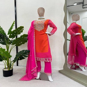 Latest Designer Chinon Silk Sequence Mirror Work <b>Kurti</b> Set by FabZone - Product Image 5