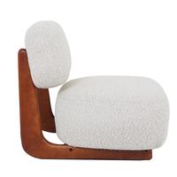 Fauteuil d'appoint en tissu bouclé personnalisé avec structure en bois massif, fauteuil de salon confortable, OEM ODM disponible