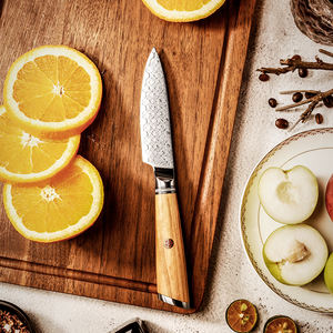 Venta al por mayor profesional japonés Damasco acero Chef cuchillos de cocina Oliver mango de madera personalizado pedidos a granel OEM ODM servicio - Product Image 1