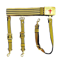 Ceinture de Chevalier Templier Vintage en Acier de Haute Qualité avec Boucle, Régalia Cérémonielle, Ceinture en Tissu à Motif Écossais en Cuir
