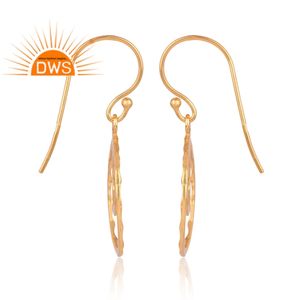 Vente chaude en argent Sterling plaqué or 18 carats boucle d'oreille demi bijoux fins pour les femmes cadeau pour elle - Product Image 3