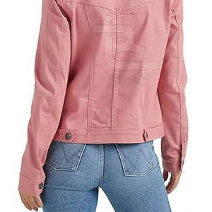 Chaqueta vaquera recortada corta informal de Invierno para mujer, cuello levantado, algodón tejido transpirable, logotipo personalizado, alta calidad, venta en línea - Product Image 6