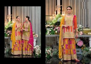 Nouvelle collection de costumes pakistanais Heavy Chi-non avec broderie et numérique Dupatta Sal-war Kameez - Product Image 4