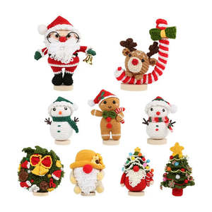Handmade Eco-Friendly <b>Crochet</b> Santa and Doll Christmas Decor Fashionable Vintage Style for DIY Carto - Product Image 1