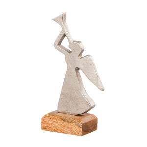 Arte de Metal hecho a mano de diseño moderno con acabado antiguo plateado Decoración ecológica para el hogar con técnicas artesanales de cuerno y hadas - Product Image 5