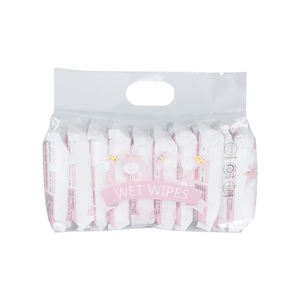 Lingettes humides pour bébé, 8x10 paquets, 18x20 cm, pour le nettoyage des bébés, en tissu spunlace, logo personnalisable, parfumé - Product Image 4