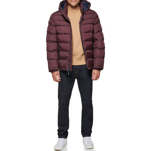OEM personalizado impreso al aire libre hombre Puffer chaqueta burbuja cálido invierno hombres abrigos granate Puffer chaqueta para hombre - Product Image 1