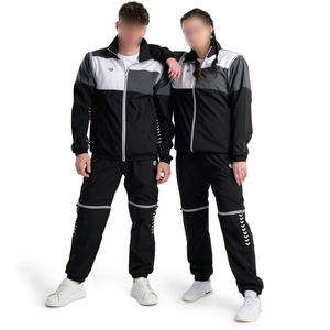 <b>Men</b> Polyester Jogger Sets Two Piece Set Patchwork Zip up Puff Track Nylon Jacket and Track <b>Pants</b> Custom Nylon Tracksuit <b>Men</b> - Product Image 1