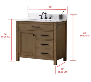 Mueble de Baño Moderno de Alta Gama con Múltiples Cajones, Impermeable y Resistente a la Humedad, con Encimera de Cuarzo y Estilo de Papel Melamínico - Product Image 6