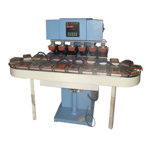 Machine de tampographie semi-automatique 6 couleurs haute précision, état neuf, avec moteur central, couvercle en plastique et tapis de convoyeur – Meilleures ventes - Product Image 4