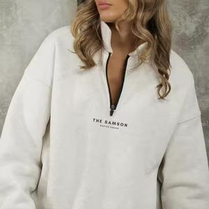 Sweat-shirt décontracté à fermeture éclair pour femme avec logo OEM personnalisé, sweat-shirt oversize pour femme, sweat-shirt unisexe lourd, fabricant de sweat-shirt - Product Image 2