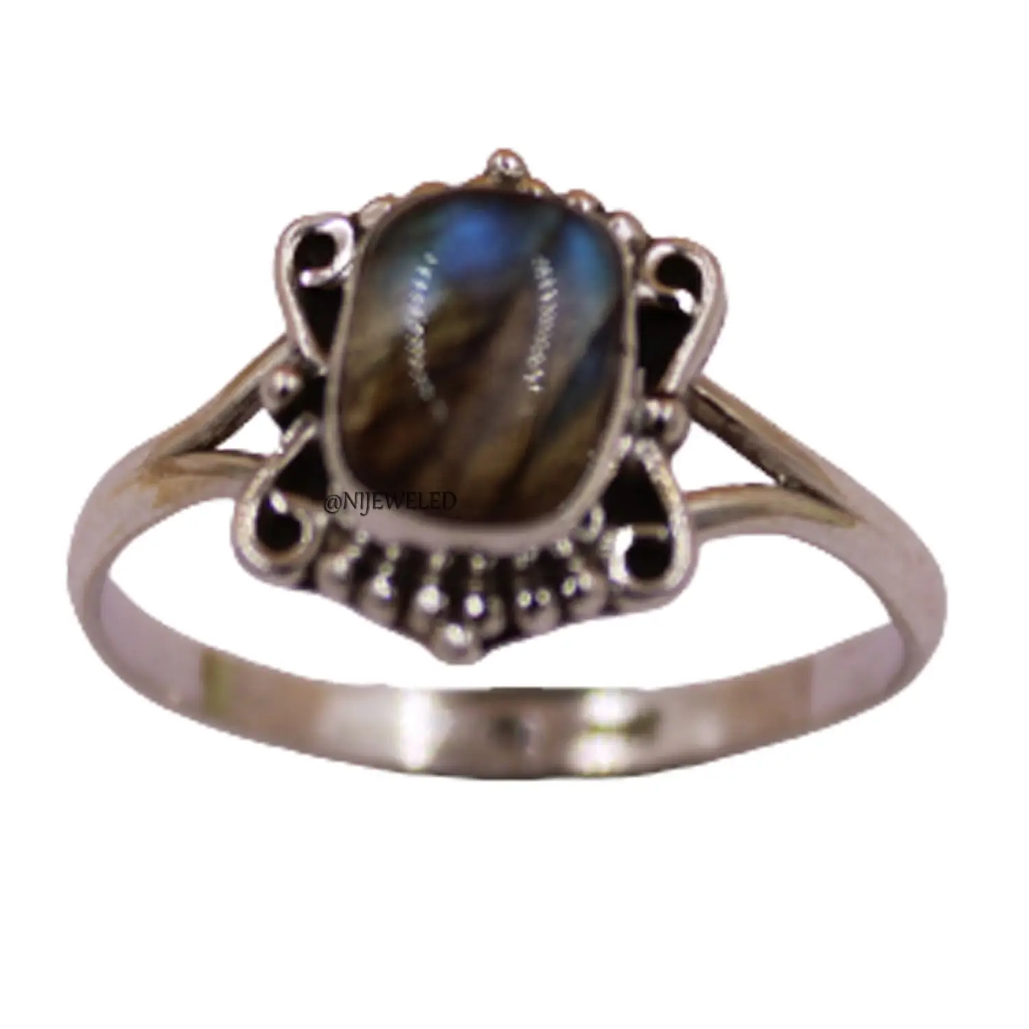 Latest natural labradorite gemstone designer women fashion jewelry silver 925 sterling unisex simple ring