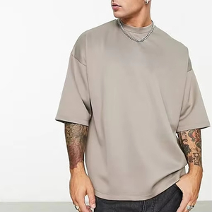 Camiseta informal para hombre, tejido de algodón grueso de secado rápido, diseño personalizable, camisetas de manga corta con ajuste elegante en blanco - Product Image 1