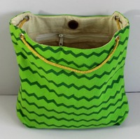 Bolso de Mano de Lona Verde Sólido de Lujo para Mujer, Marca Camelon Exports, Diseño Plegable, Asas de Cordón Dorado Metálico, Cierre con Broches