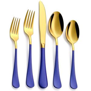 Plain Handle Silver Color Plated Finished Stainless Steel Flatware <b>Dishwasher</b> Safe Cutlery For Home Wedding Use Set Of 5 Pcs - Product Image 3