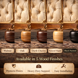 Round Turned Solid Wood Heavy Duty Furniture Legs for <b>Sofa</b> Chair <b>Bed</b> & Cabinet-Living Room & Bedroom Use - Product Image 3