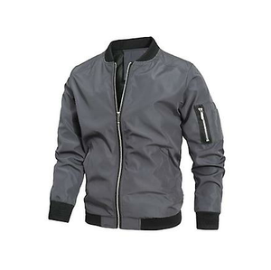 Meilleure vente Nouveau design de veste bombardier pour hommes blouson aviateur respirant à fermeture éclair de couleur unie pour hommes - Product Image 2