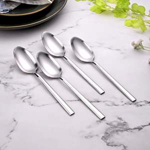 Juego de Cucharas de Acero Inoxidable de Diseño Moderno Sleekline, 4 Utensilios Ecológicos Aptos para Lavavajillas para Degustación en Cocina y Fiestas, Acabado Espejo 10ml - Product Image 1