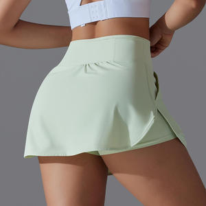 Mallas de Yoga de verano de cintura alta para mujer, pantalones cortos deportivos transpirables con patrón sólido de Spandex/pantalones de Fitness de nailon de - Product Image 2