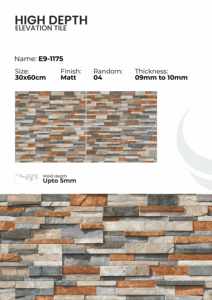 กระเบื้องผนังพอร์ซเลนขนาด 300x600 มม. สำหรับตกแต่งภายนอกอาคารสไตล์โมเดิร์น - Product Image 5