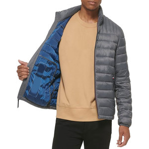 Wholesale Men's <b>Winter</b> Puffer <b>Jacket</b> Denim Fabric <b>Waterproof</b> Windproof Breathable Eco-Friendly Vintage Style Stand Custom Front - Product Image 4