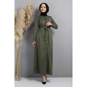 Manteaux, vestes et trench-coats modestes brodés à fermeture éclair Abaya - Product Image 1