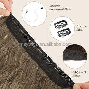 Extensions de cheveux en fil invisible avec fil synthétique réglable cheveux bouclés longs ondulés <span class=keywords><strong>Secret</strong></span> postiches pour les femmes - Product Image 3