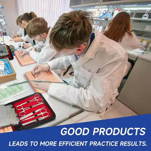 Almohadilla de piel para práctica de sutura para estudiantes de medicina, almohadilla de sutura de silicona, traje de operación de enseñanza, Kit quirúrgico de enseñanza para entrenamiento de estudiantes - Product Image 3