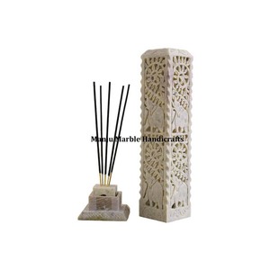 Quemador de incienso de esteatita de la mejor calidad y soporte de palo en forma de torre producto hecho a mano para artículo de regalo religioso hindú - Product Image 4