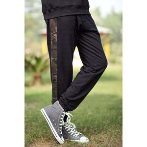 Pantalon de survêtement pour homme 100% coton MC1435 respirant avec bande latérale décorative - Product Image 1