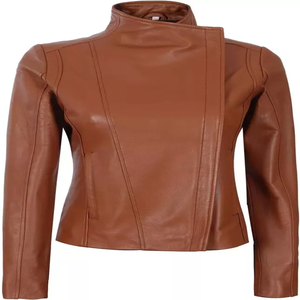 Chaqueta de Moda con Cremallera de Cuero Brillante, Chaqueta de Cuero Vacuno Brillante, Venta al por Mayor, Chaqueta de Mujer Suave y Cálida de Alta Calidad - Product Image 1