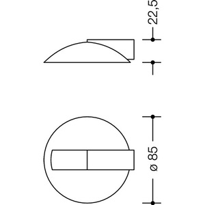 Butoir de porte en acier inoxydable XA mat à fixation par cheville HEWI 625 XA, butoir de sol anti-courant d'air 85 mm, hauteur 22,5 mm, butoir anti-courant d'air 625 XA - Product Image 3