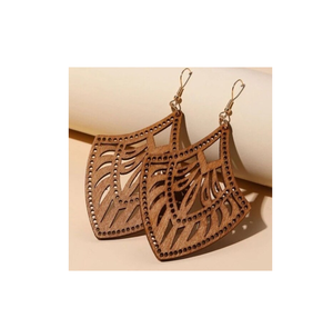 Conception simple boucle d'oreille en bois conception de pendentif créatif boucles d'oreilles bijoux femmes cadeau bonne qualité à la meilleure vente - Product Image 1