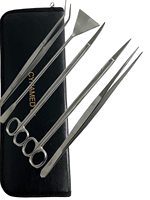 Outils d'aquarium professionnels 5 pièces ensemble pince à épiler en acier inoxydable de haute qualité spatule à ciseaux ensemble d'outils d'aquarium multifonctionnels.
