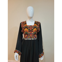 Robes pour femmes afghanes Kuchi grande taille avec logo personnalisé, dentelle, boutons, manches longues, broderie à la main, grande taille pour adultes