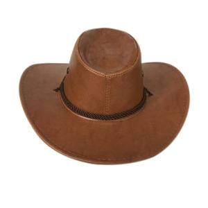 Estilo caliente al aire libre de cuero mexicano sombreros de vaquero PU sombrero de vaquero hombres para venta al por mayor - Product Image 3