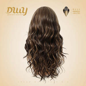DWY 136 Free Part Glueless Synthetic Lace Front <b>Wig</b> Long-Length Curly for Ombre Brown with Transparent Lace Highlights New July - Product Image 6