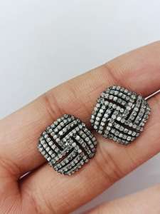 ต่างหูเพทายแบบหมุด925เงินสเตอร์ลิง14K เครื่องประดับแฮนด์เมดชุบทองของขวัญวันเกิดสำหรับเธอ - Product Image 6