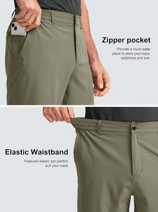 Short de Golf 100% Coton pour Homme, Léger, Anti-Rides, Séchage Rapide, Stretch, Motif Solide, 3 Poches Eco-Friendly - Product Image 3