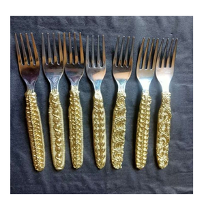 Tenedor de latón, tenedor de latón atractivo, tenedor y cuchara de Metal para juego de cubiertos, juego de cubiertos, juego de tenedor hecho a mano - Product Image 2