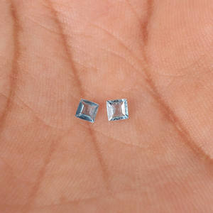 Aigue-marine brésilienne naturelle 3x3mm coupe carrée 0.20 cts pierre précieuse en vrac pour la fabrication de bijoux - Product Image 6