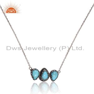 Collar con Colgante de Turquesa Kingman de DWS Jewellery, Joyería de Plata de Ley 925, Proveedor de Fabricación India - Product Image 2