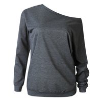 Chemisier ample à épaules dénudées pour femme, style décontracté, manches longues, idéal pour le yoga