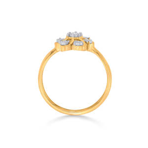 Bague en or jaune et diamants Floral Flow Fashion - Product Image 5