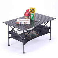 Table de salle à manger portable d'extérieur en alliage d'aluminium léger et pliable, avec base carrée moderne, idéale pour la cuisine, les pique-niques, les jardins et les hôtels, taille S